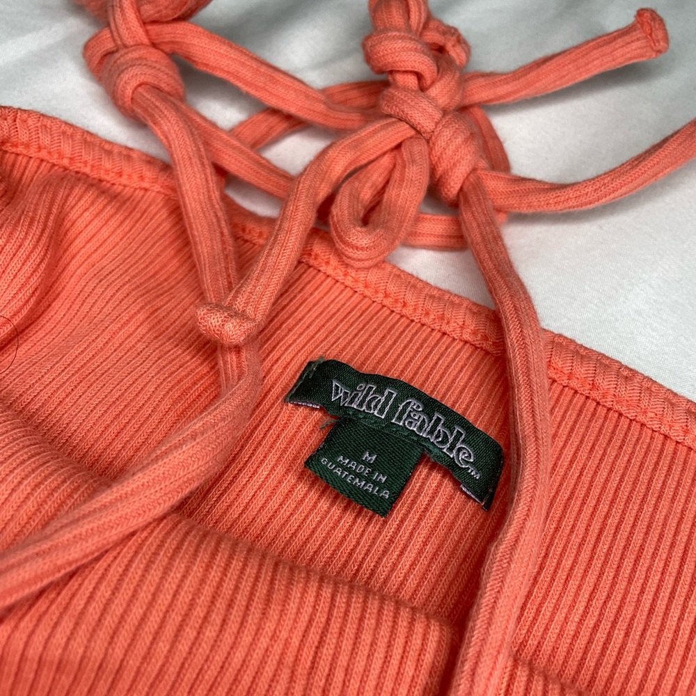 Stretch Ribbed Coral Mini Dress